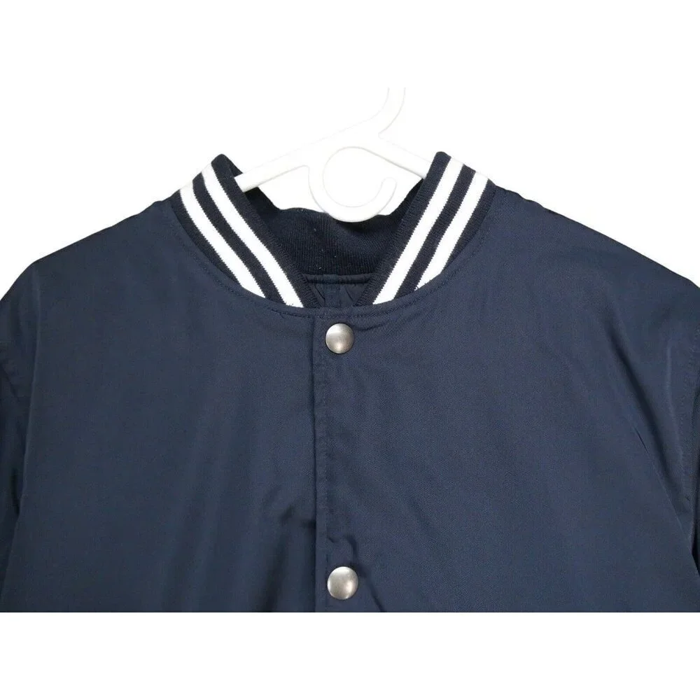 Abercrombie & Fitch Varsity Bomber Stadium‎ jacket Men size M navy blue preppy